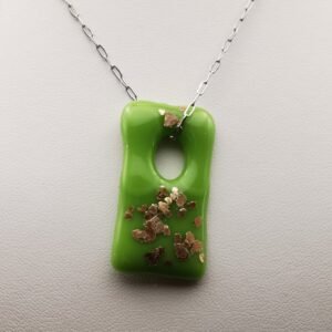 Pendentif Vert Doré