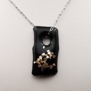 Pendentif Noir Doré