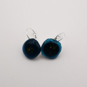Boucles d’oreilles bleues et jaunes