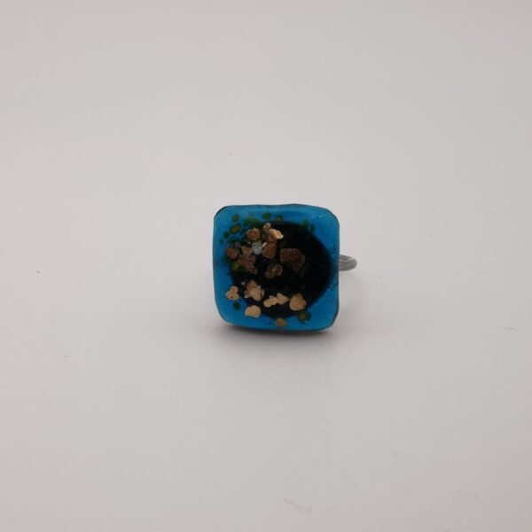 Bague bleu dorée