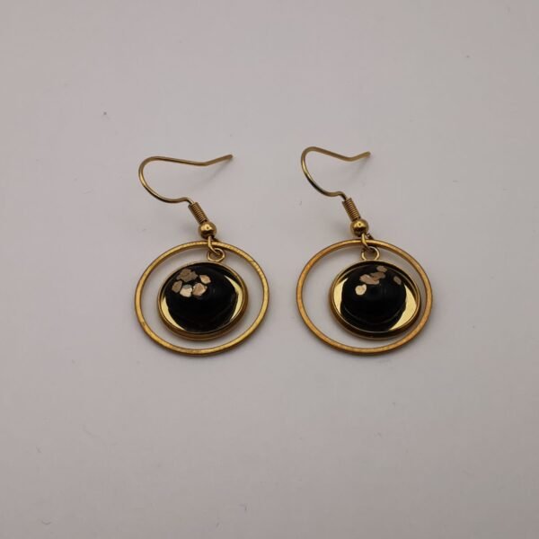 Boucles d’oreilles noir et doré